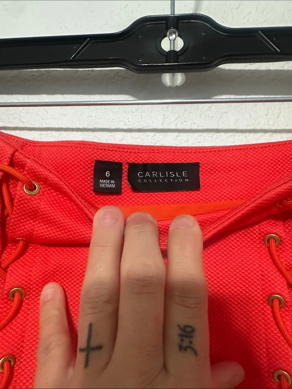 Carlisle Red Lace-Up Front Pencil Skirt - Picture 2 of 3